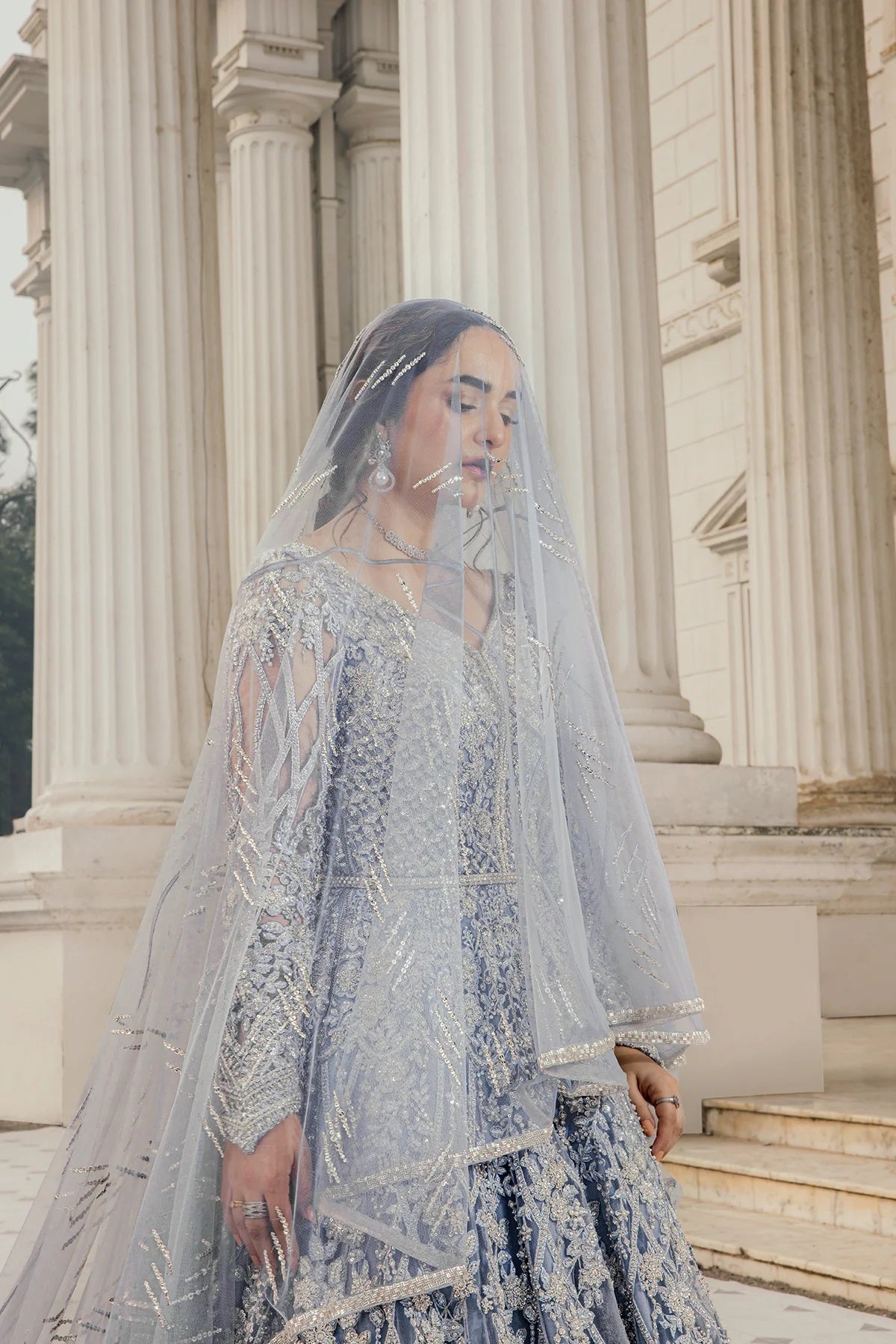 Erum Khan Luxurious Net Embroidered Unstitched 3 Piece Moonlit Majesty