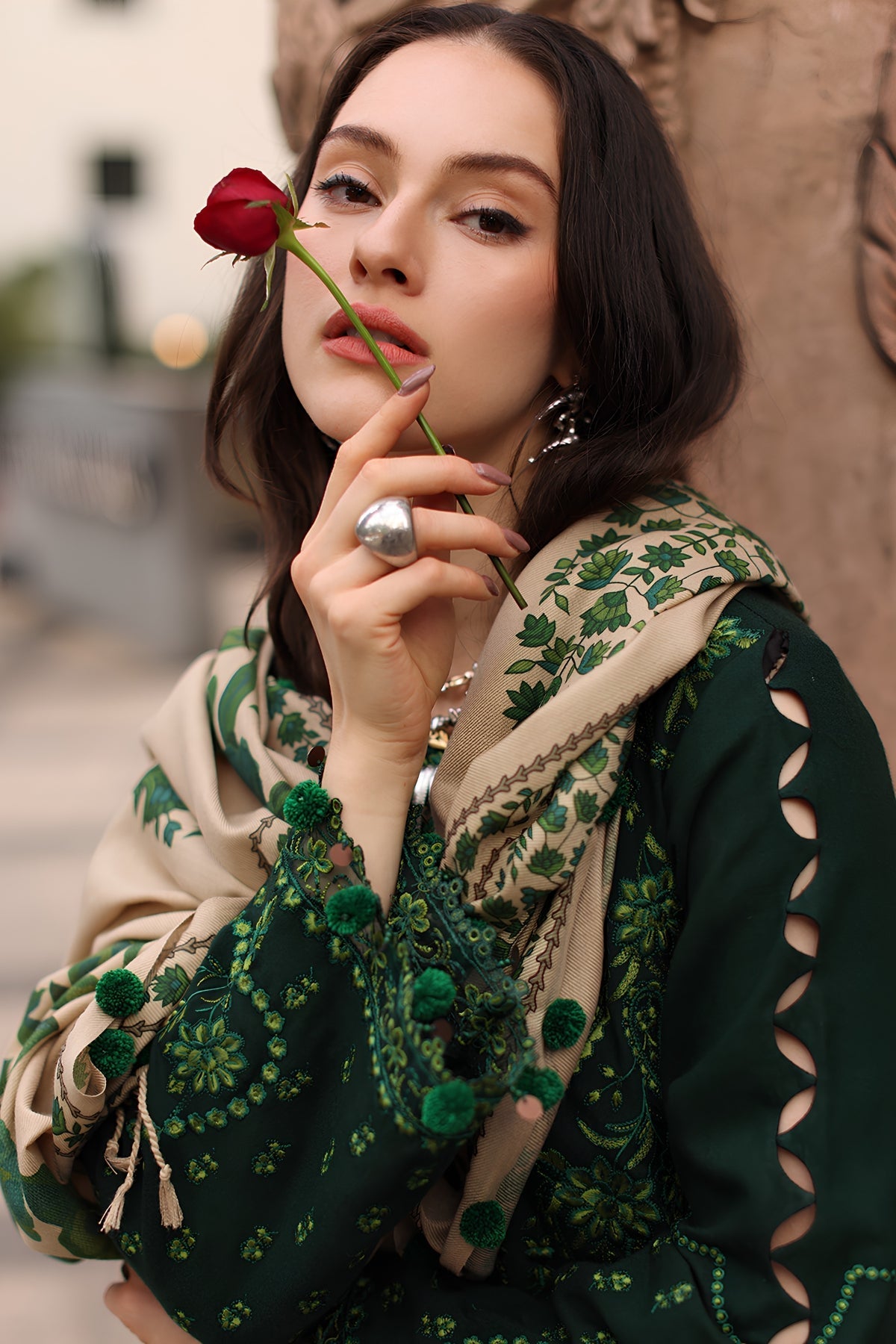 Charizma - 3PC Unstitched Dhanak Embroidered Shirt with Pashmina Printed Dupatta and Trouser