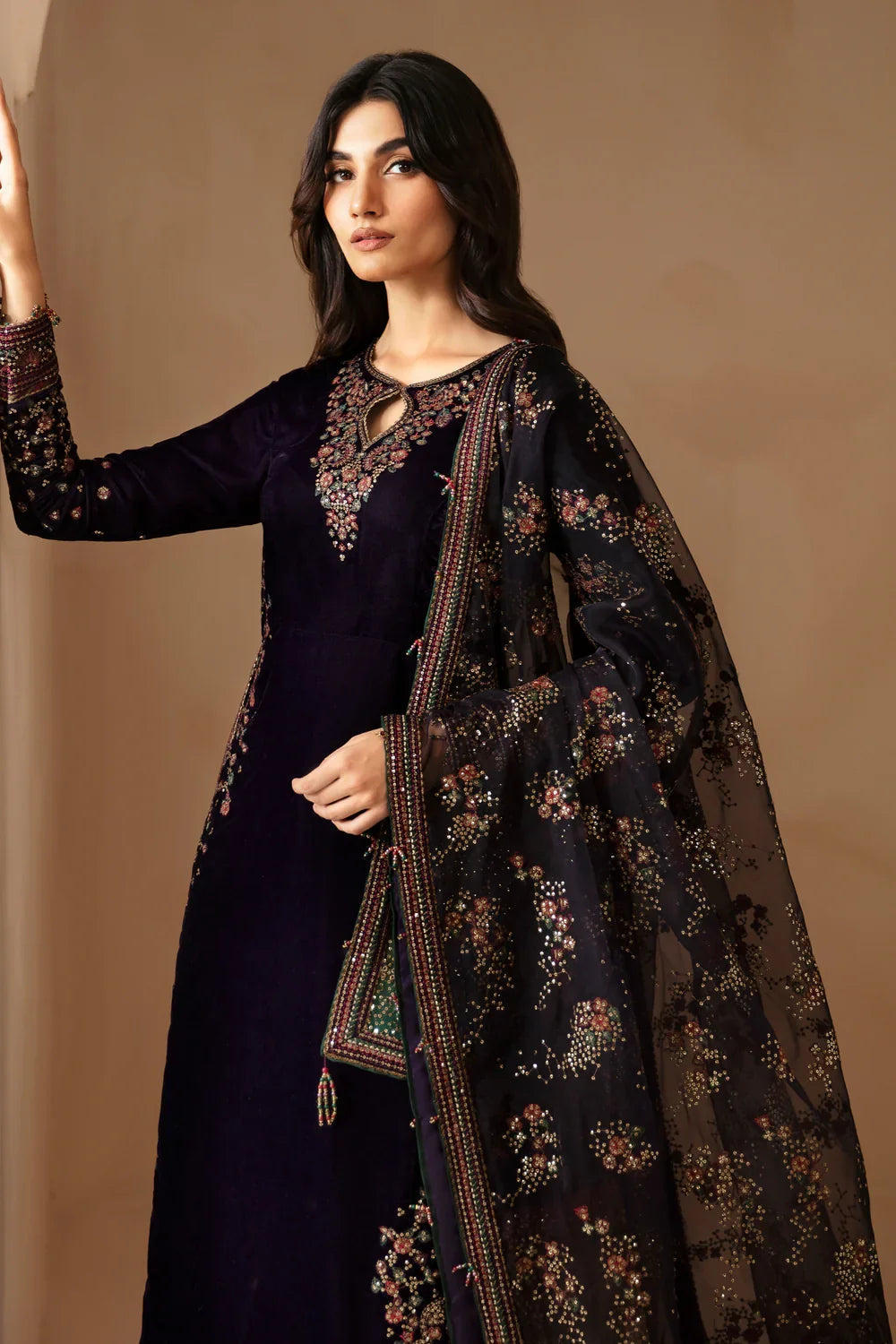 Jazmin Embroidered Velvet Formal Unstitched 3 Pc