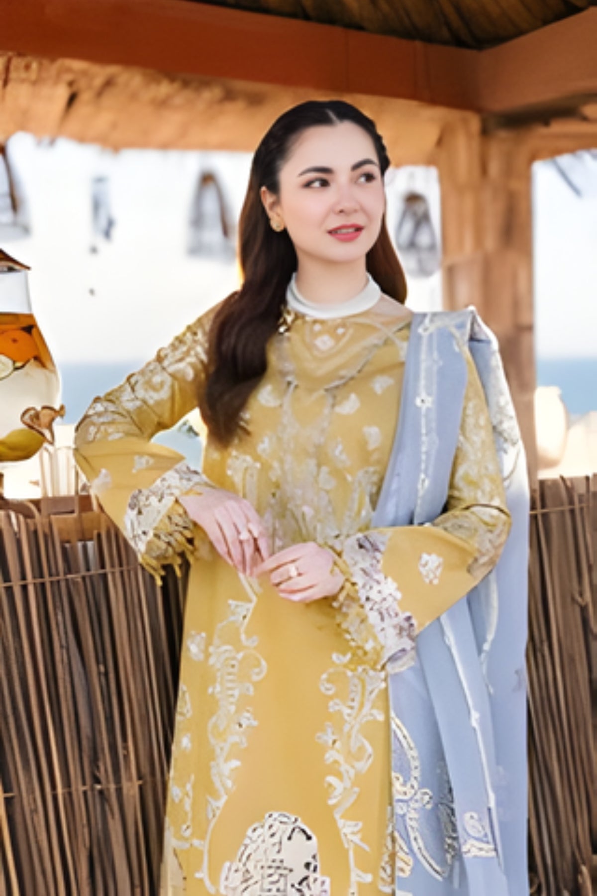 3PC Unstitched Lawn Chicken Kari Embroidered Shirt with Printed Slub Net Dupatta with Embroidered Patch