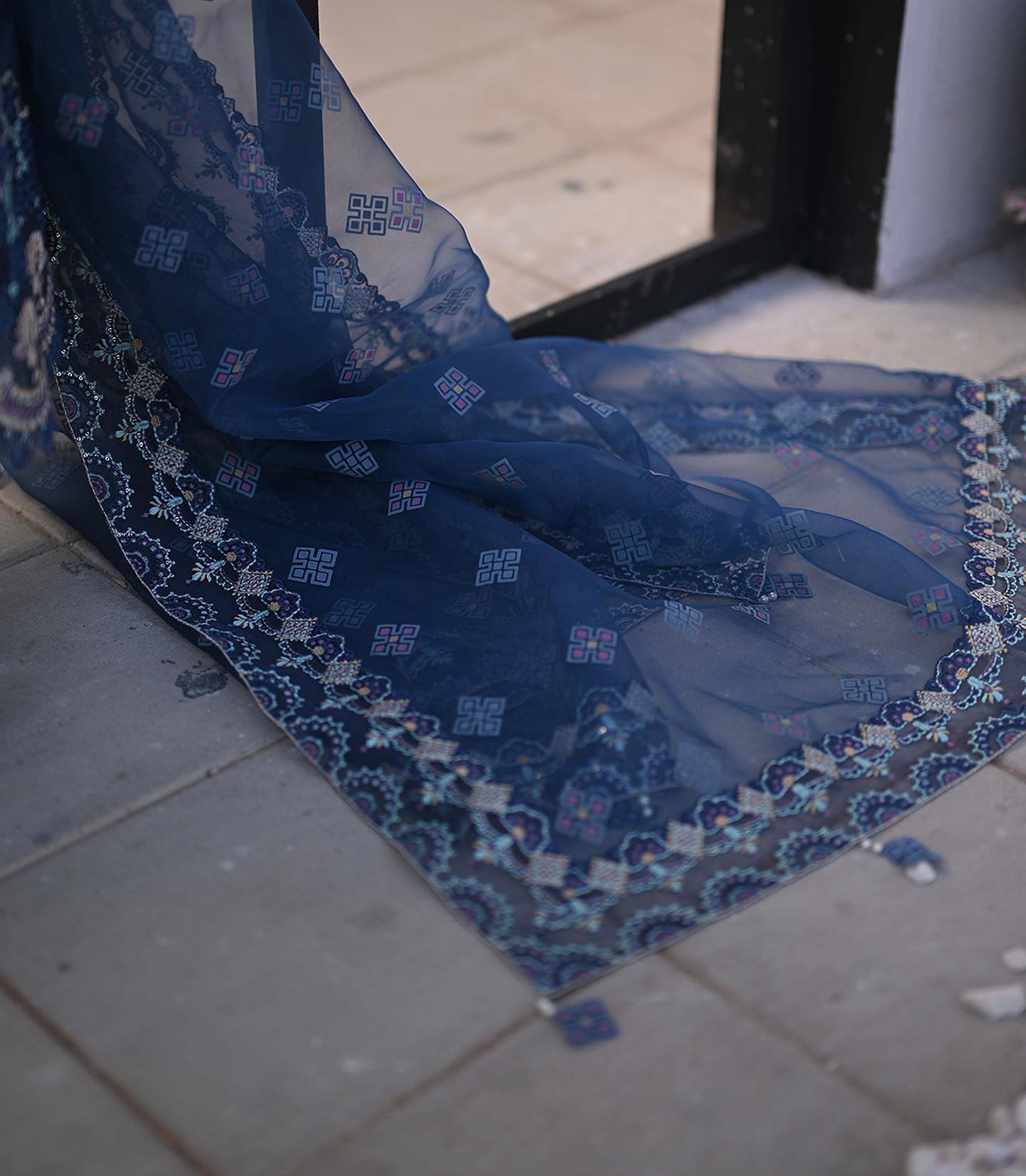 Sahil by Qalamkar Embroidered Lawn Suits Unstitched 3 Piece Kiral - Eid Collection