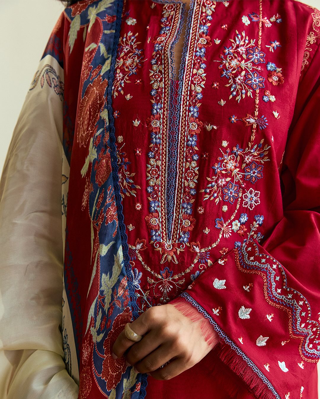 Coco By Zara Shahjahan Luxury Lawn Embroidered Unstitched 3 Piece Alba D8