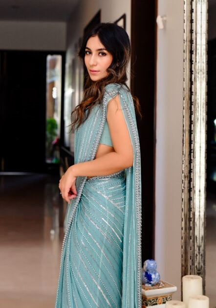 Sitara Luxury Chiffon Embroidered 3Pc Unstitched Sari