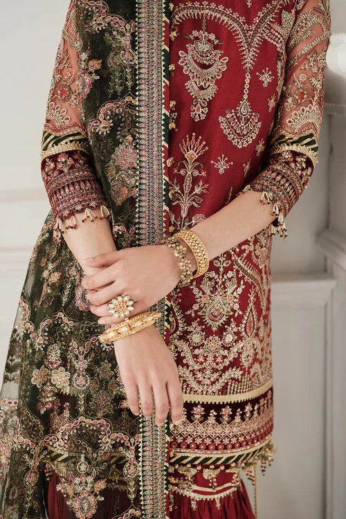 Baroque Luxury Net Embroidered Unstitched 3Pc Suit