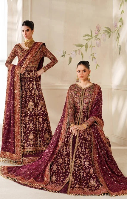 Baroque Luxury Chiffon Embroidered Unstitched 3Pc Suit