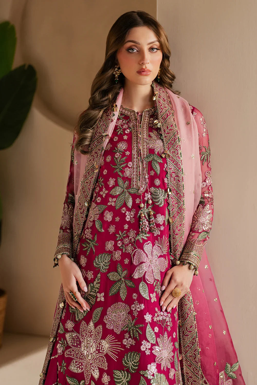 Jazmin Luxury Chiffon Unstitched Embroidered Collection Rose Rediance