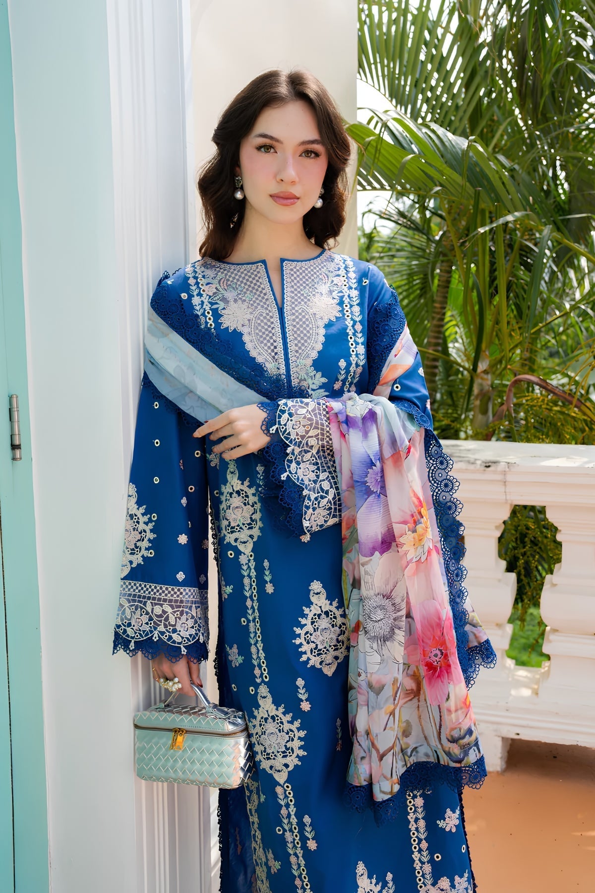 Aneelas - 3PC Unstitched Lawn Embroidered Shirt with Monar Digital Printed Dupatta and Trouser