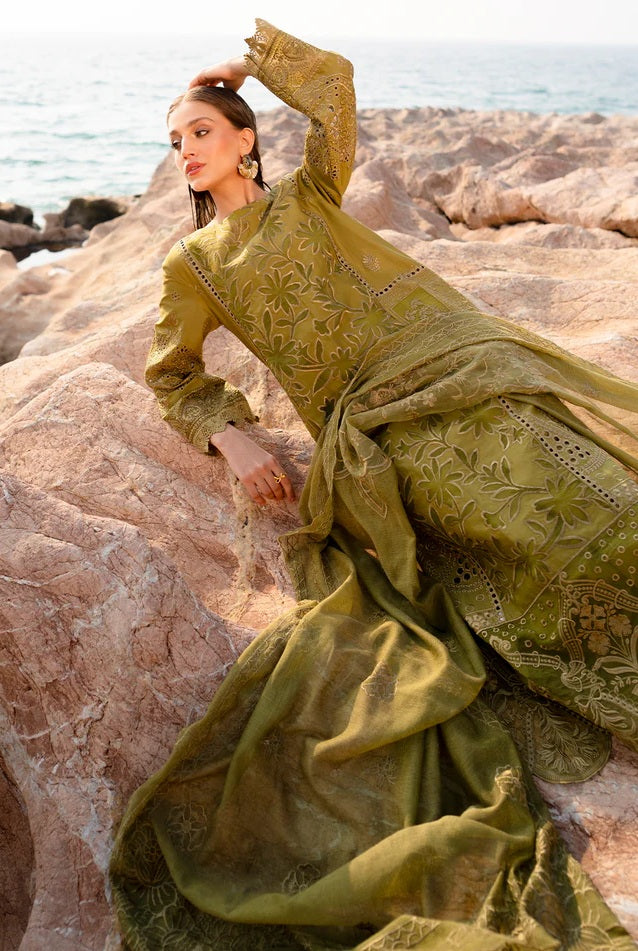 Mahnur - Luxury Lawn Embroidered Unstitched 3 Piece - Adrienne