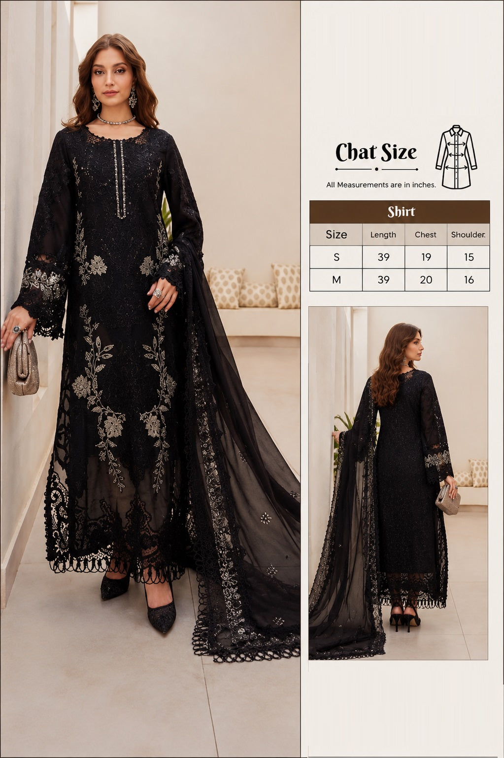 Maria.B - Lawn Embroidered 3 Piece Unstitched / Stitched Suit
