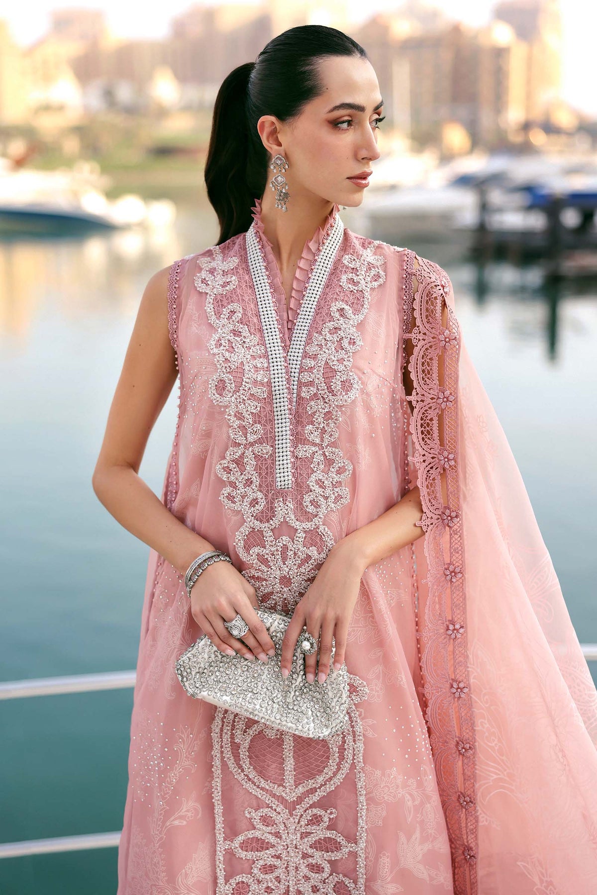 Maria.B Luxury Lawn Unstitched Embroidered 3Pc Suit D - Rose Mirage