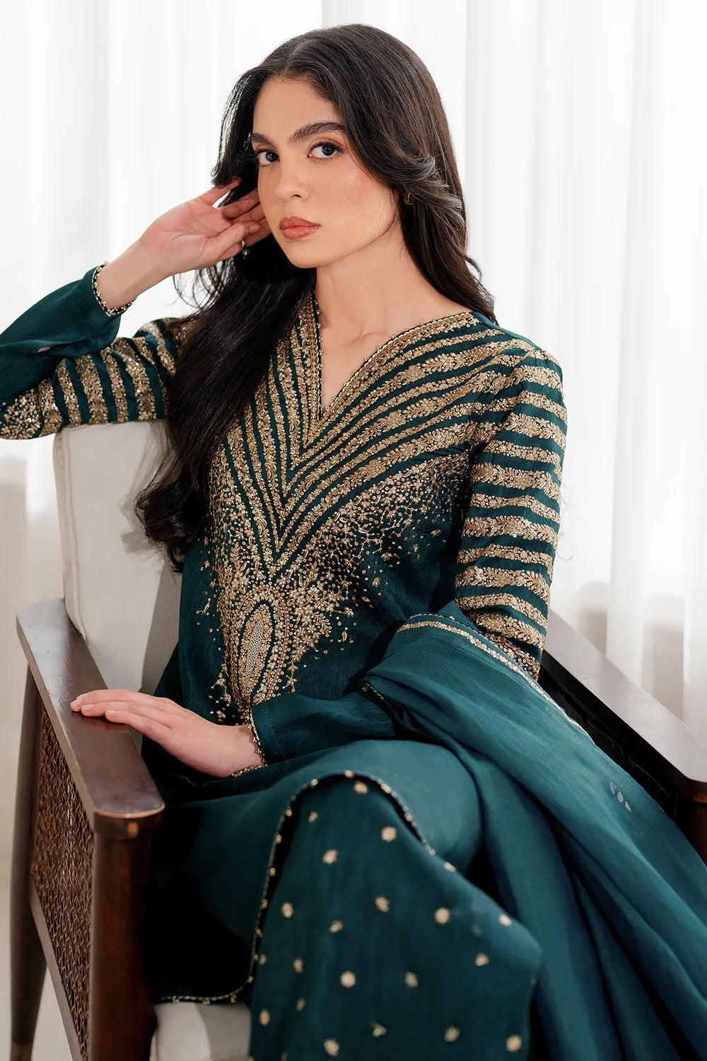 Jazmin Luxury Raw Silk Embroidered Unstitched 3 Piece