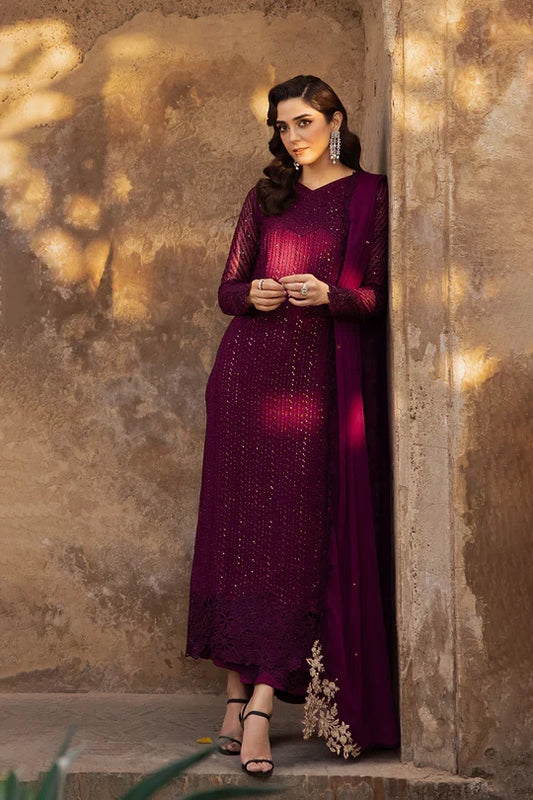 Azure Luxury Chiffon Embroidered Collection GARNET MAJESTY