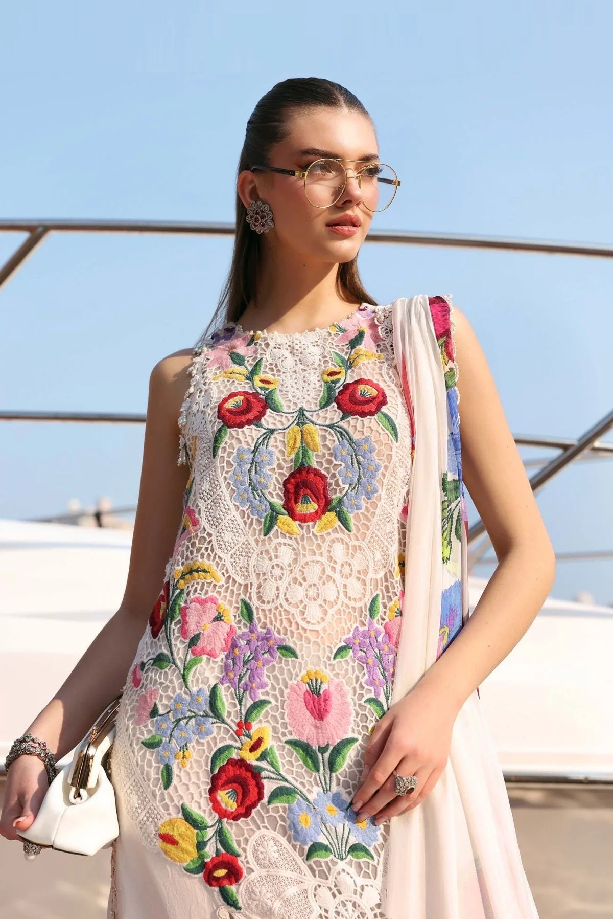 Maria B Luxury Embroidered Lawn Unstitched 3PC Suit D
