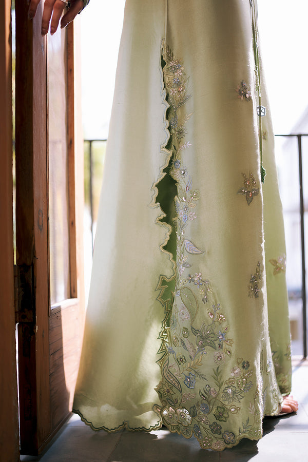 Zona Shaham Luxury Embroidered Raw Silk 3Pc Unstitched Suit