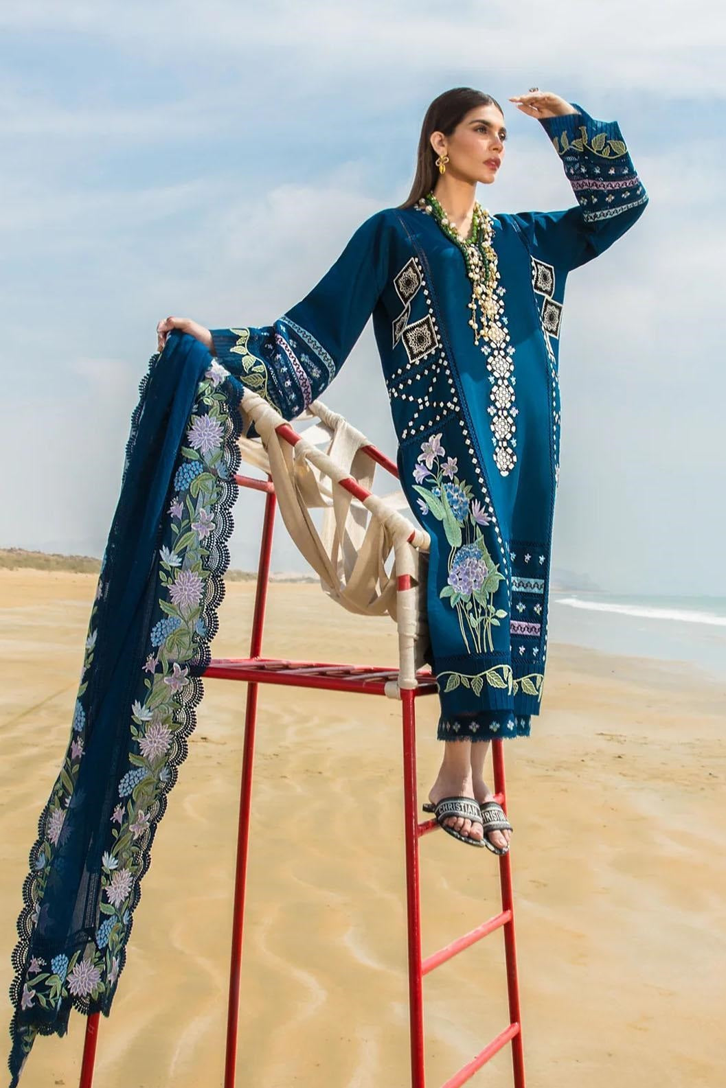 Crimson By Saira Shakira Luxury Lawn Embroidered 3 Piece Unstitched Bohemian Summer D7A