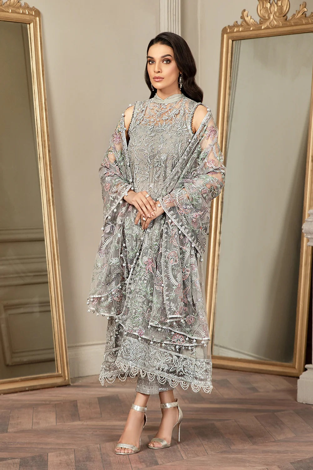 Zarif Grace - Luxury Net Embroidered 3 Piece Unstitched