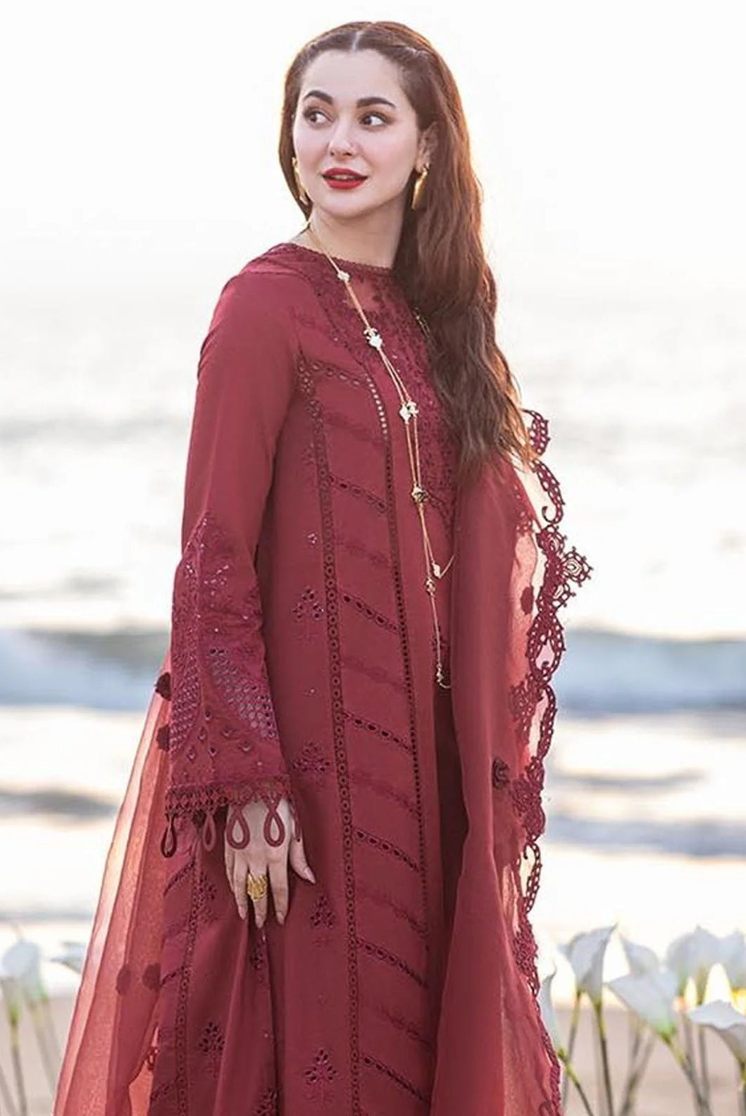 Sahil Kinare by Qalamkar - Lawn Embroidered Unstitched 3 Piece - Aisha