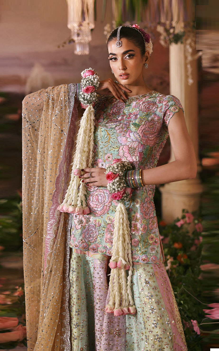 Nomi Ansari Luxury Raw Silk Embroidered Unstitched 3PC Suit - Rosebud