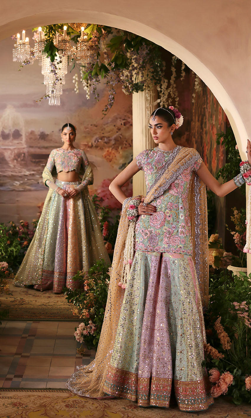 Nomi Ansari Luxury Raw Silk Embroidered Unstitched 3PC Suit - Rosebud