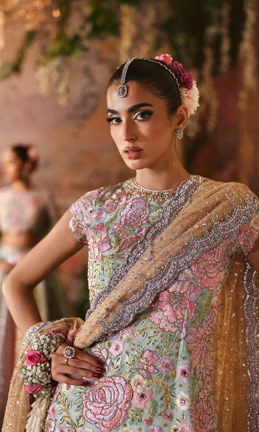 Nomi Ansari Luxury Raw Silk Embroidered Unstitched 3PC Suit - Rosebud