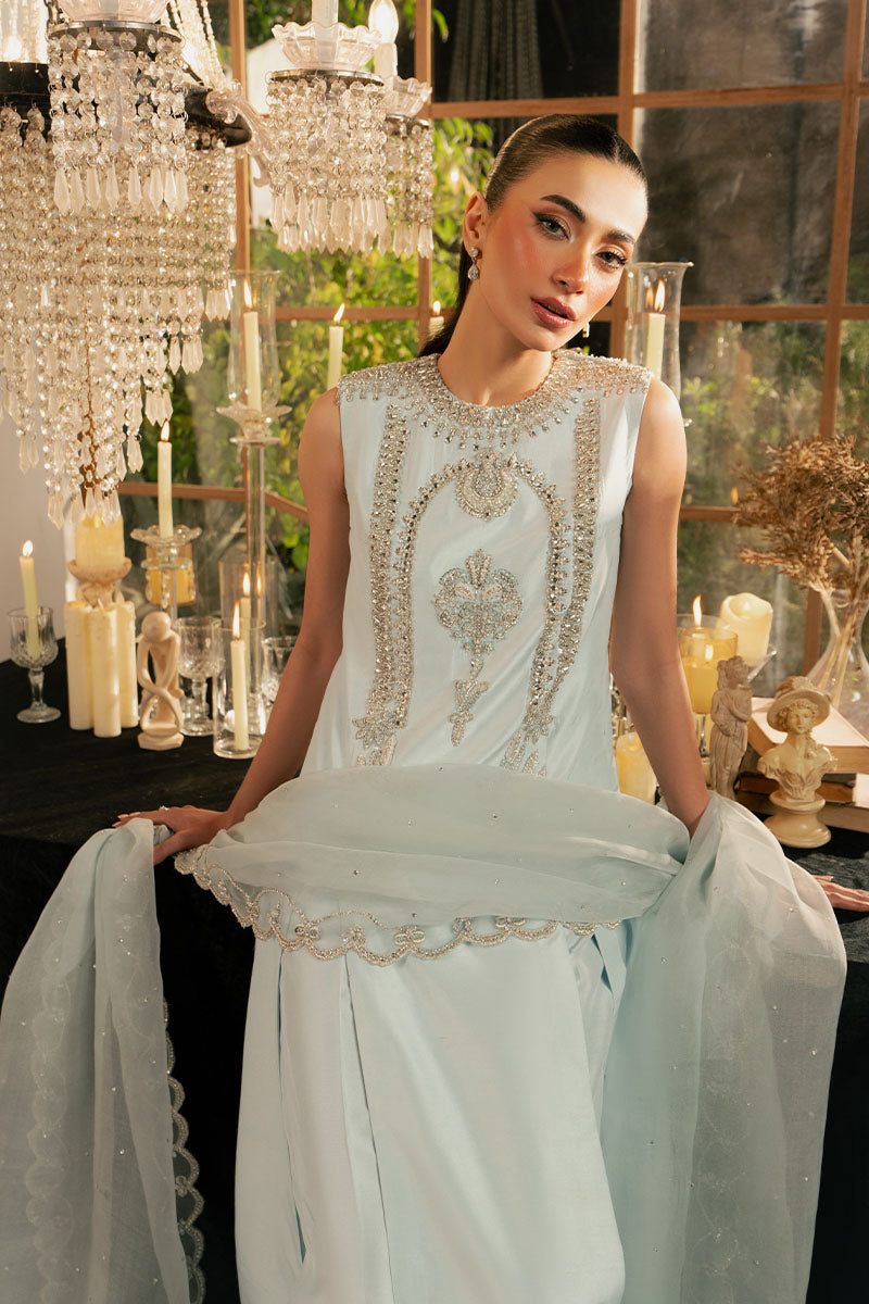 KHAKAA Luxury Raw Silk Hand Embllishment Collection 03 ICELIS