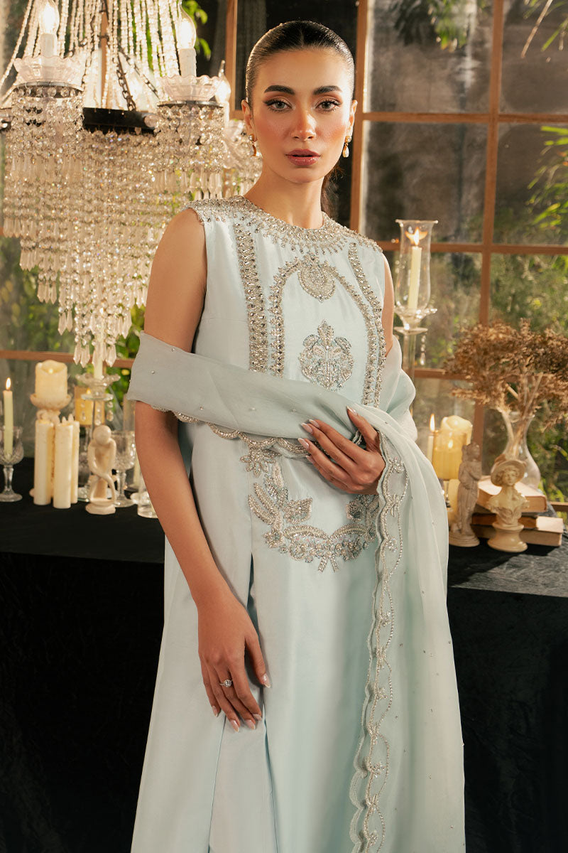 KHAKAA Luxury Raw Silk Hand Embllishment Collection 03 ICELIS