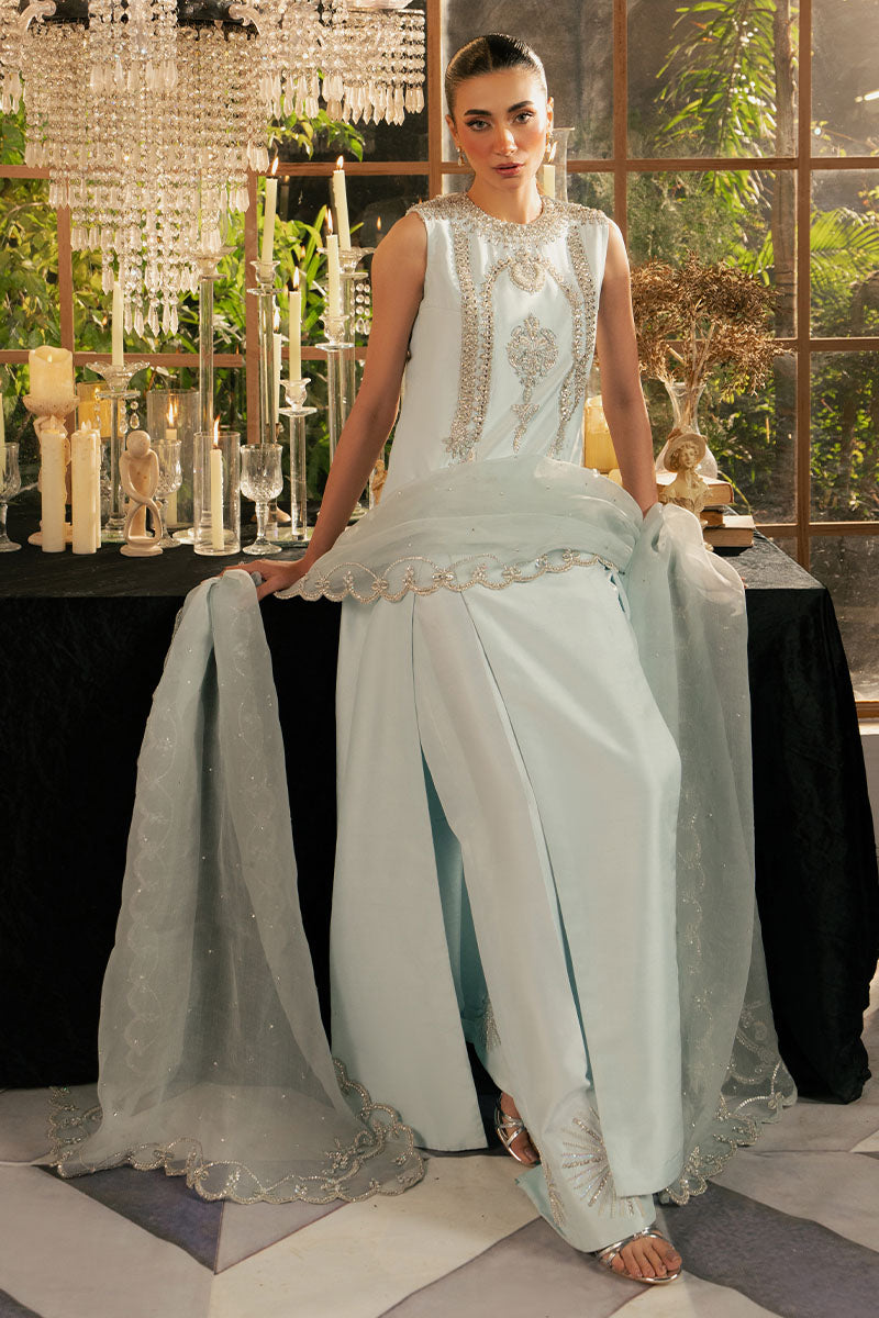 KHAKAA Luxury Raw Silk Hand Embllishment Collection 03 ICELIS