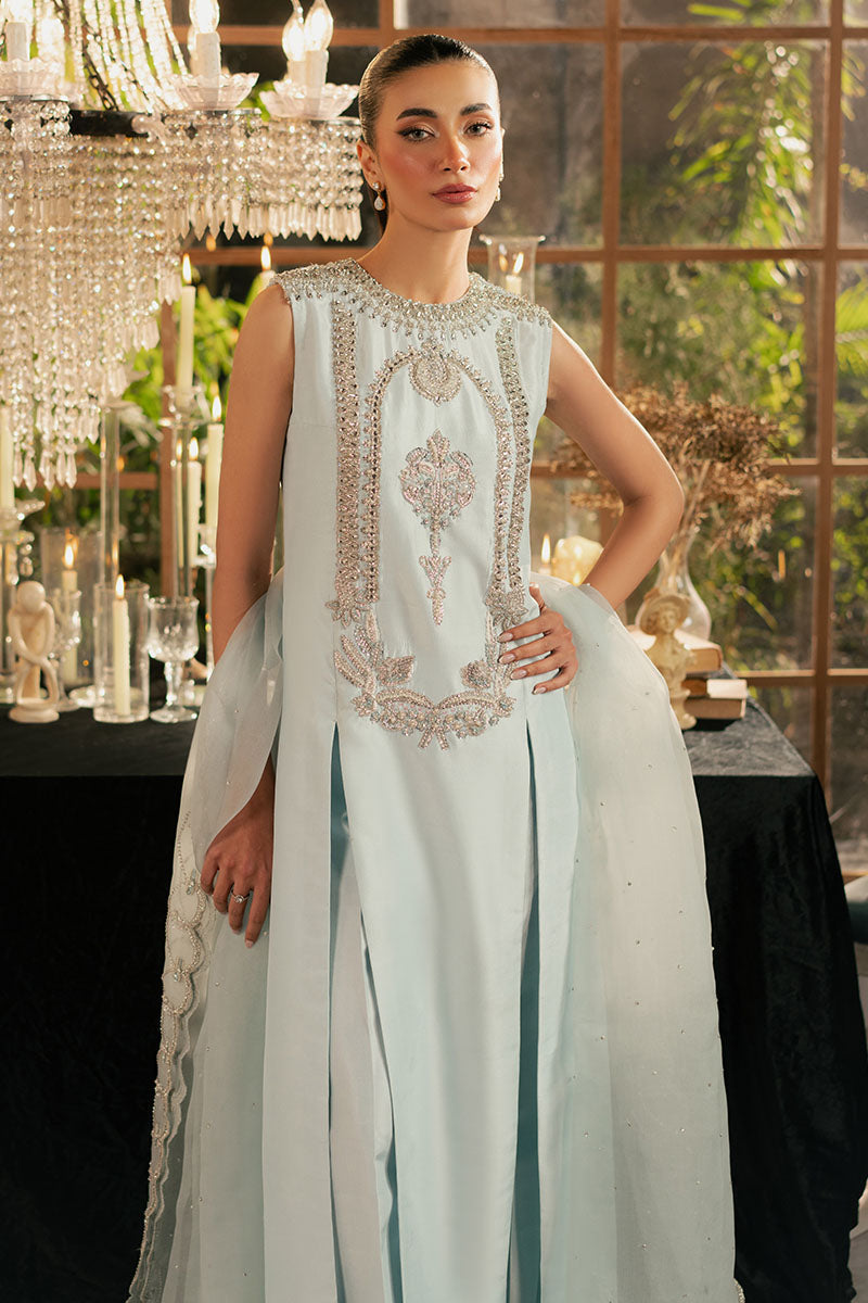 KHAKAA Luxury Raw Silk Hand Embllishment Collection 03 ICELIS