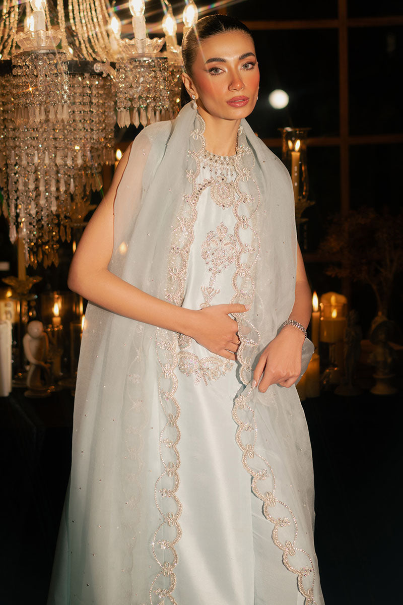 KHAKAA Luxury Raw Silk Hand Embllishment Collection 03 ICELIS