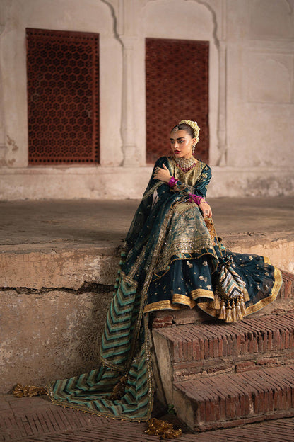 Zarlish Makhfi by Mohsin Naveed Ranjha Unstitched Embroidered Organza Suits 3 Piece Lehar - Festive Collection