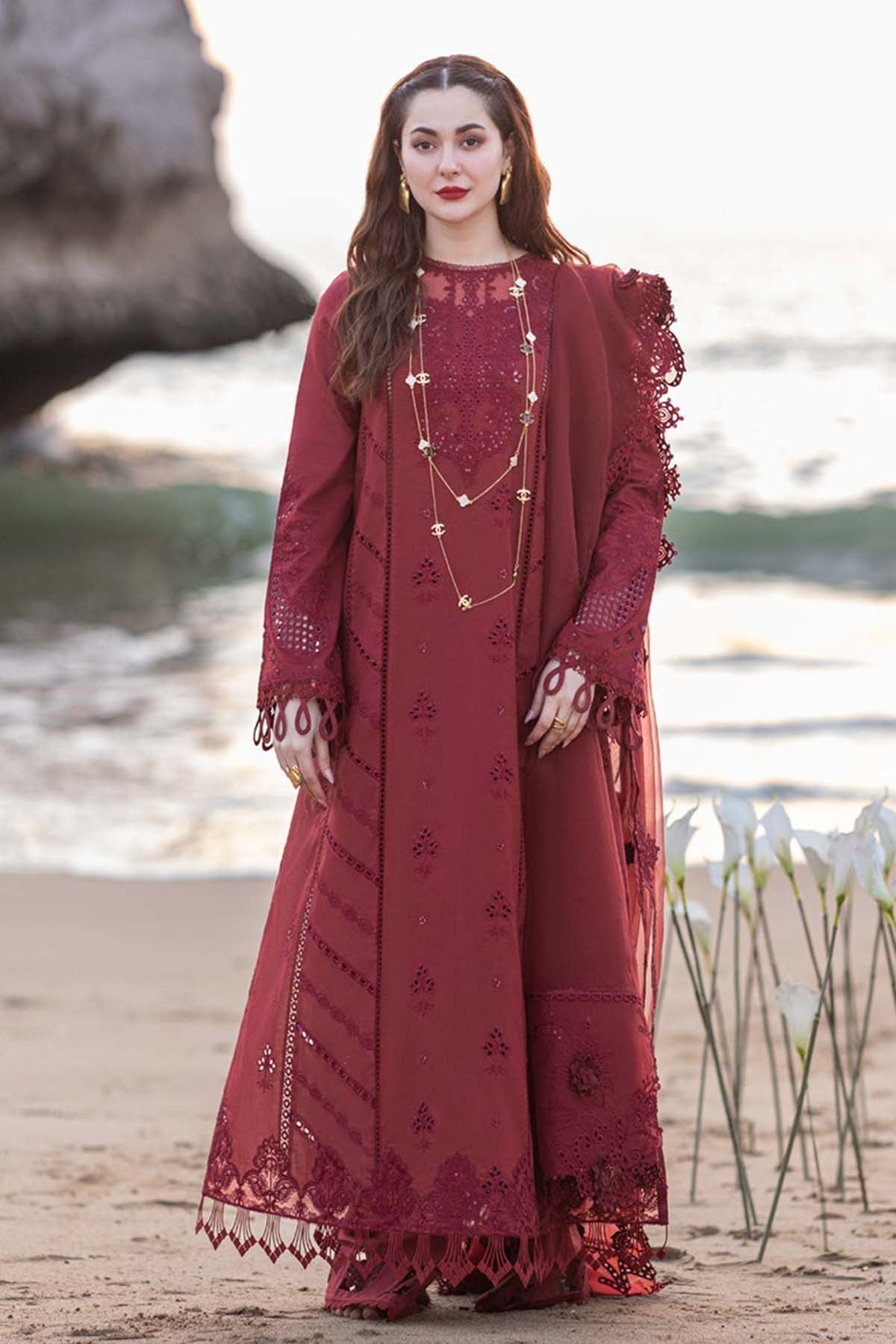 Sahil Kinare by Qalamkar - Lawn Embroidered Unstitched 3 Piece - Aisha