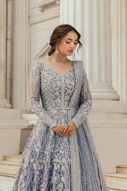 Erum Khan Luxurious Net Embroidered Unstitched 3 Piece Moonlit Majesty