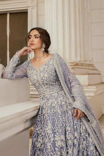 Erum Khan Luxurious Net Embroidered Unstitched 3 Piece Moonlit Majesty
