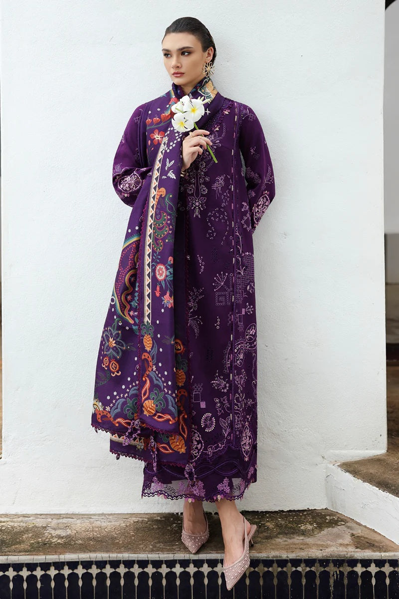Qalamkar - IRIS | Lawn Embroidered 3 Piece Unstitched
