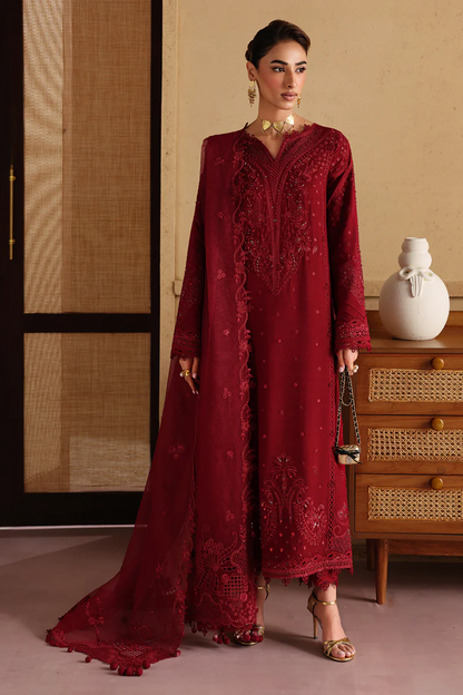 Qalamkar Luxury Lawn Embroidered Unstithced Suit NIRA