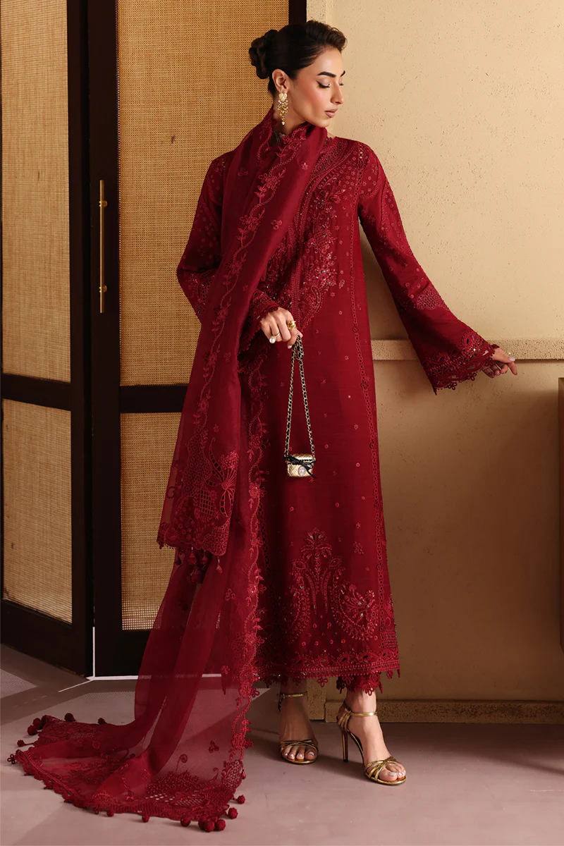 Qalamkar Luxury Lawn Embroidered Unstithced Suit NIRA