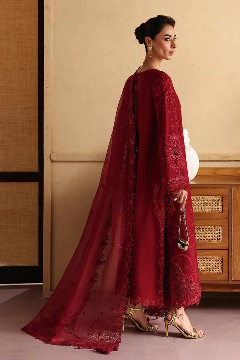 Qalamkar Luxury Lawn Embroidered Unstithced Suit NIRA