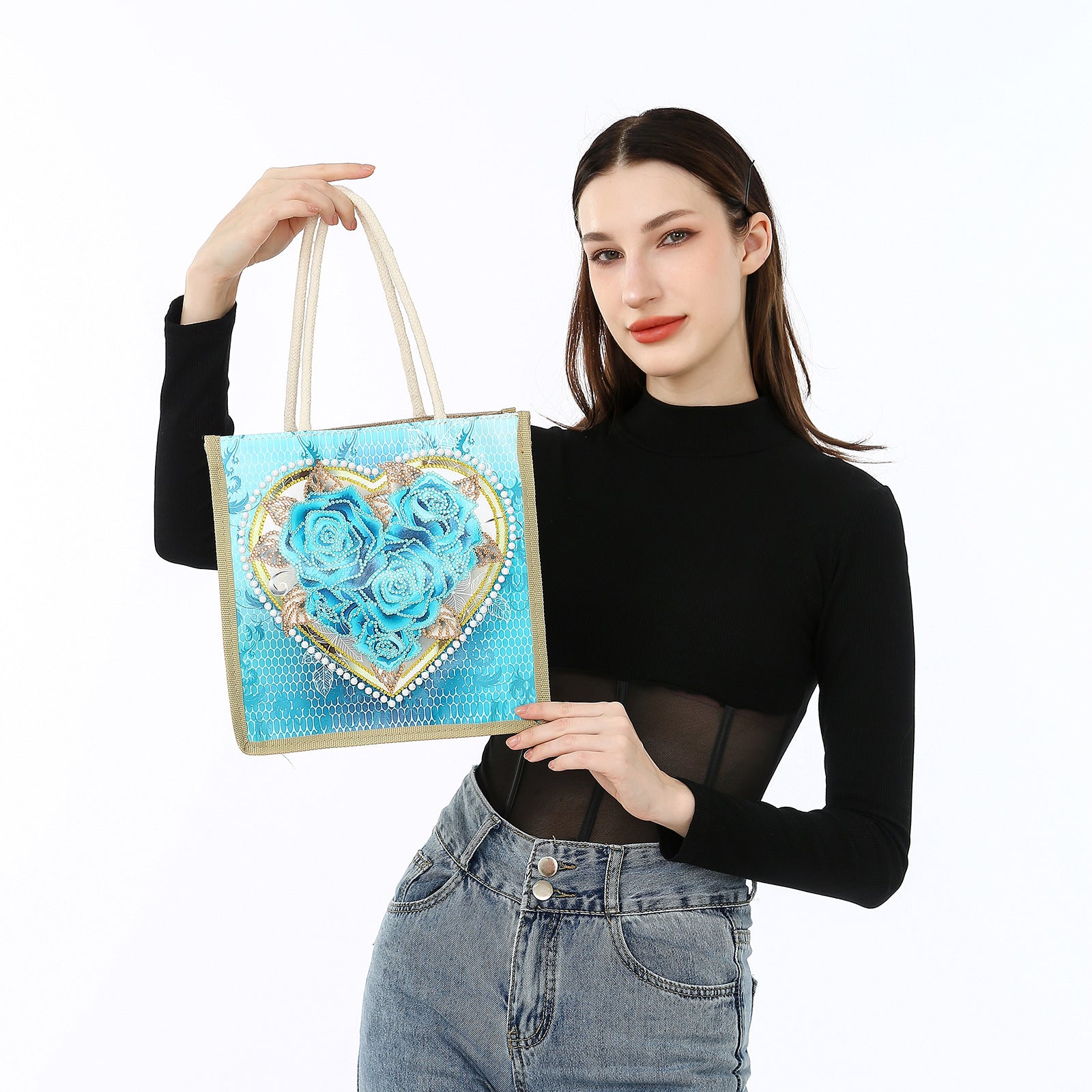 5d Diamond Painting Stick-on Crystals Bright Crystal Tote Bag