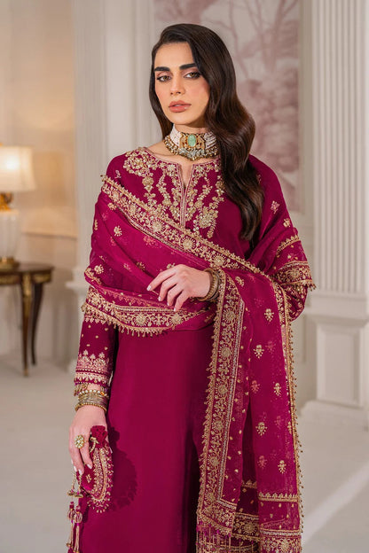 Baroque Luxury Velvet Embroidered Unstitched 3 Piece