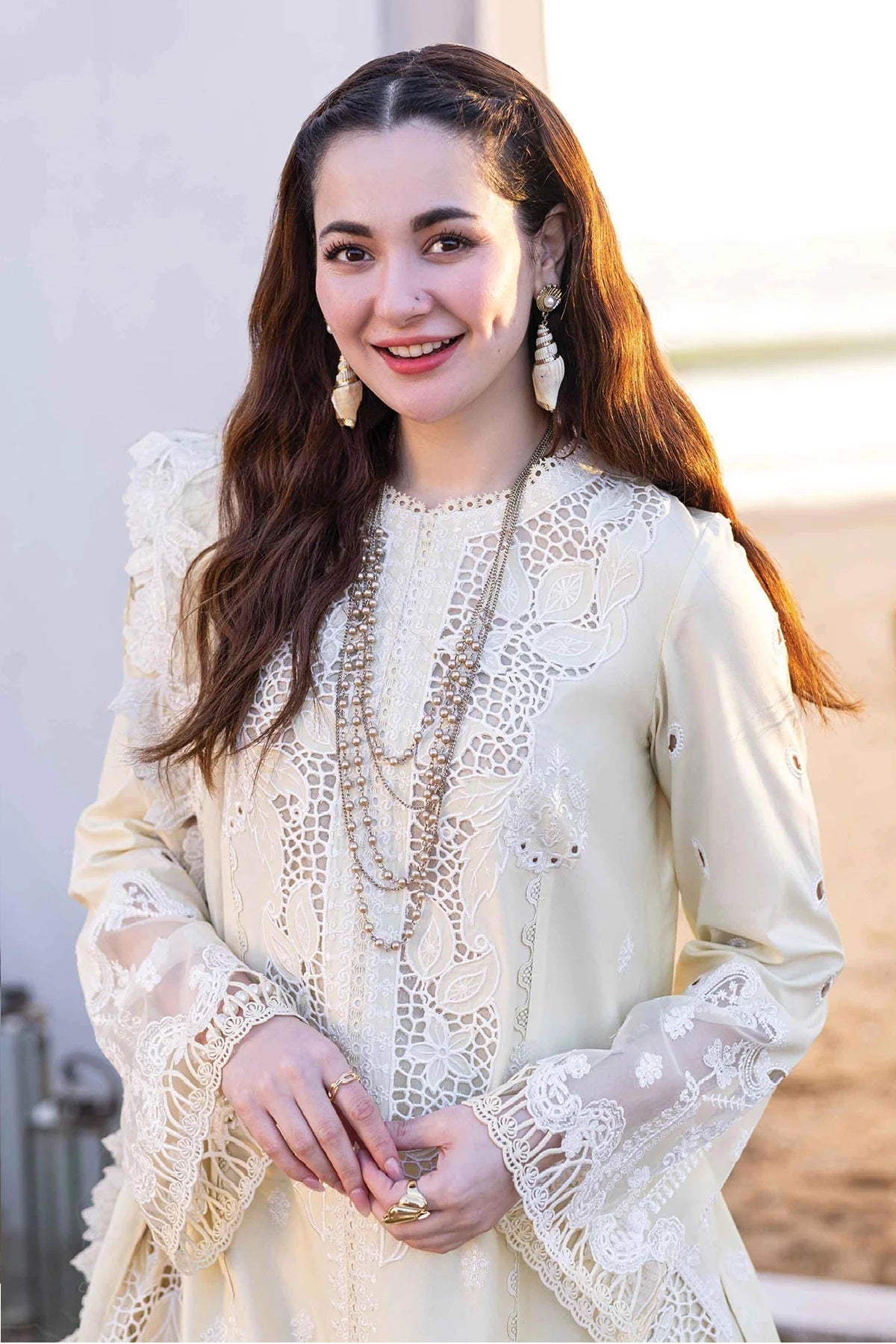 Qalamkar Sahil Kinare Luxury Lawn Embroidered 3 Piece Unstitched - Jana