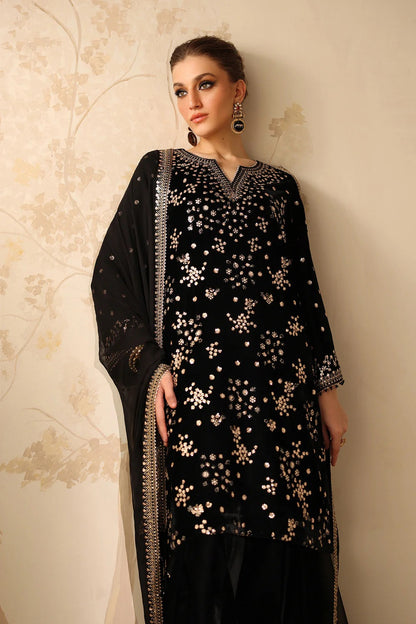 Baroque Velvet Embroidered 3 Piece Unstitched