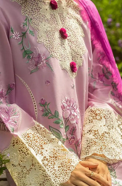 Mushq - 3PC Lawn Embroidered Shirt with Printed Silk Dupatta (Unstitched)