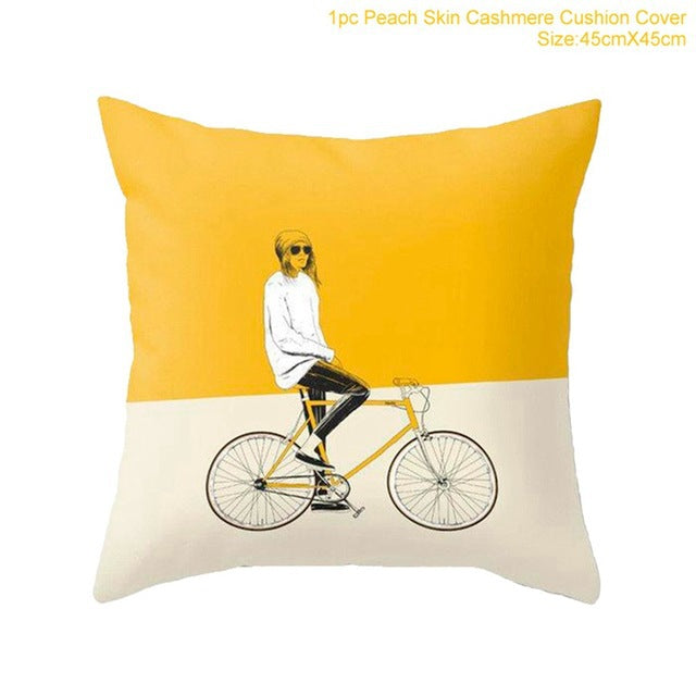 Home Car Sofa Simple Fashion Print Pillow Cover