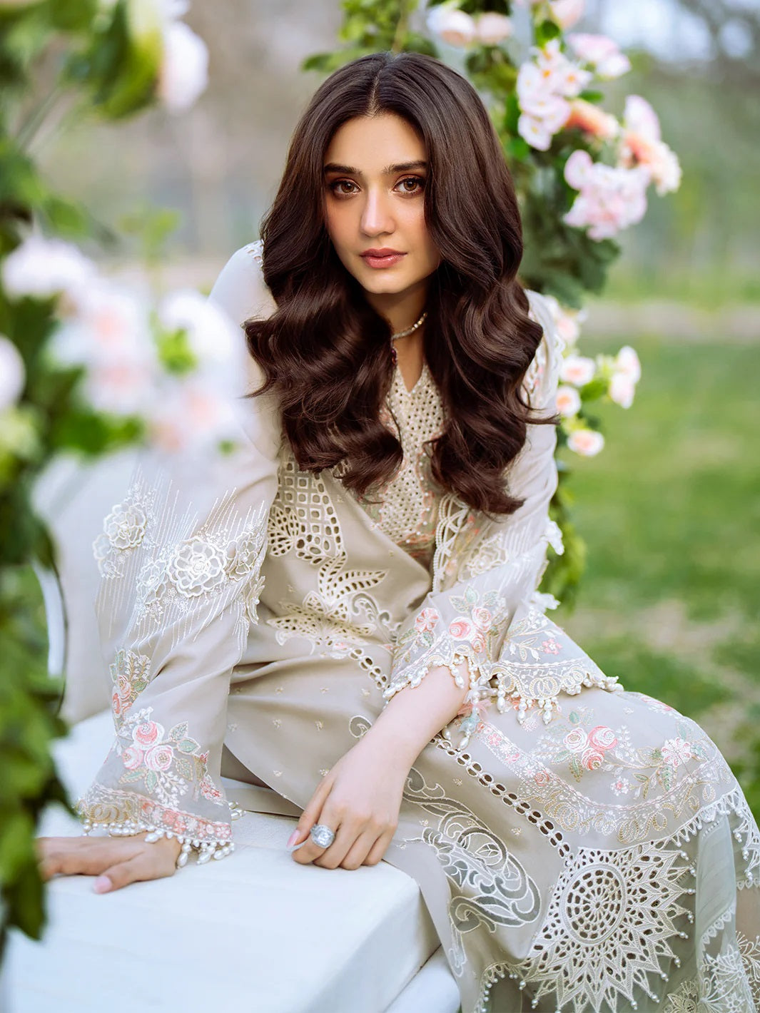 Bin Ilyas Luxury Embroidered Lawn Unstitched 3 Piece