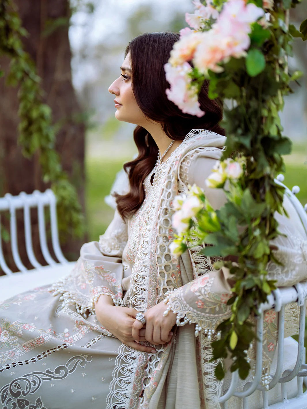 Bin Ilyas Luxury Embroidered Lawn Unstitched 3 Piece