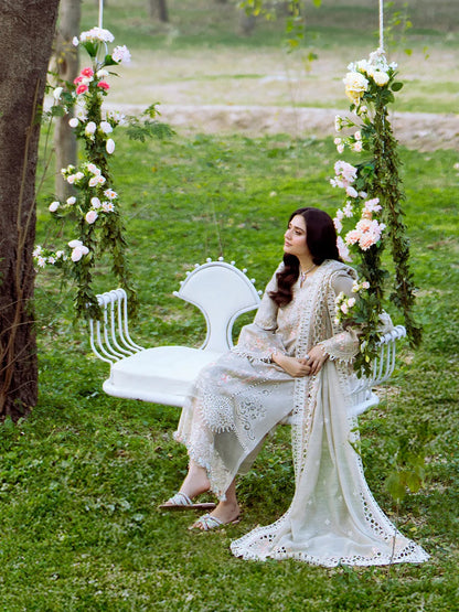 Bin Ilyas Luxury Embroidered Lawn Unstitched 3 Piece