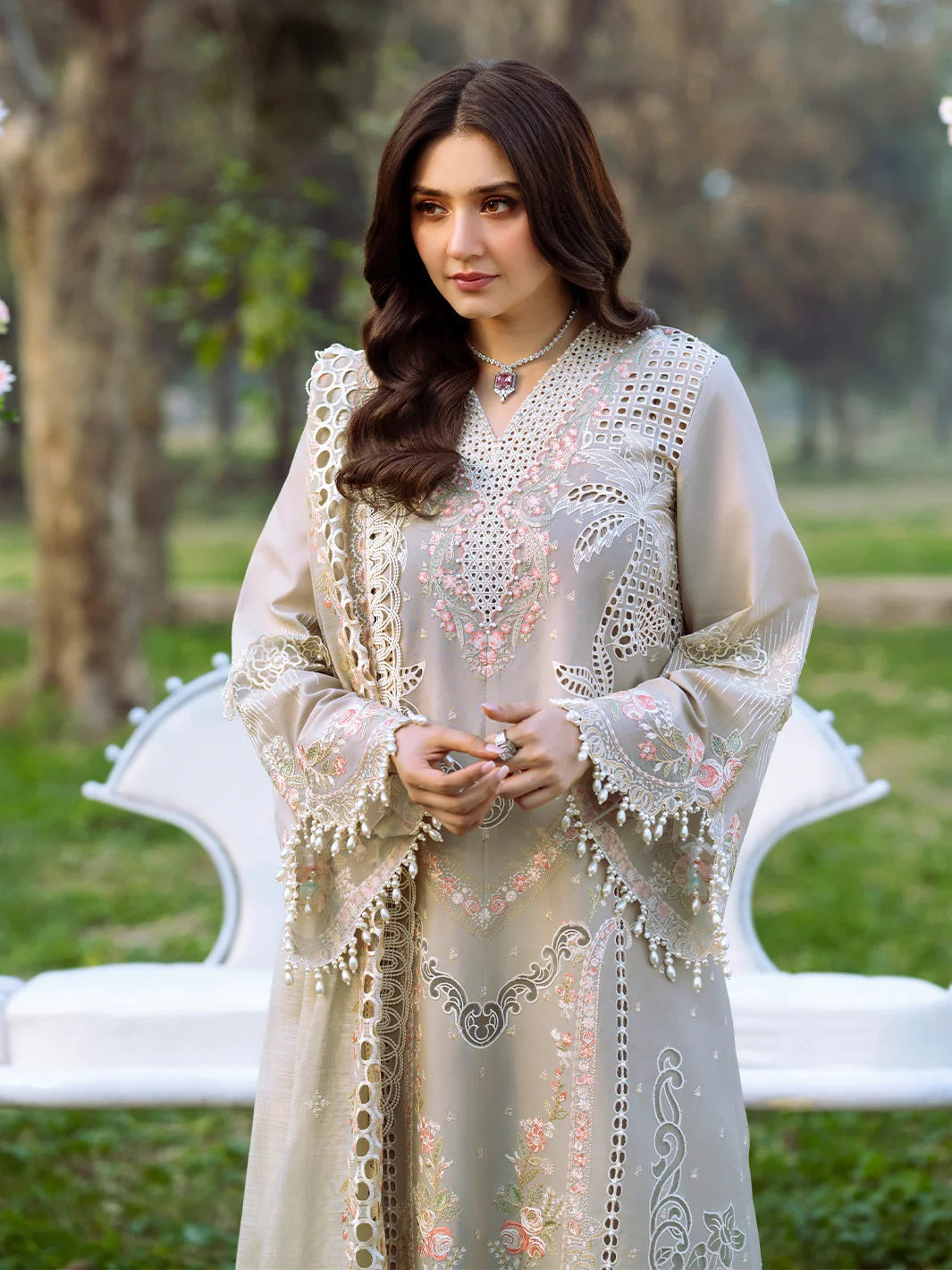 Bin Ilyas Luxury Embroidered Lawn Unstitched 3 Piece