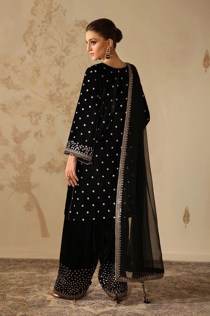 Baroque Velvet Embroidered 3 Piece Unstitched