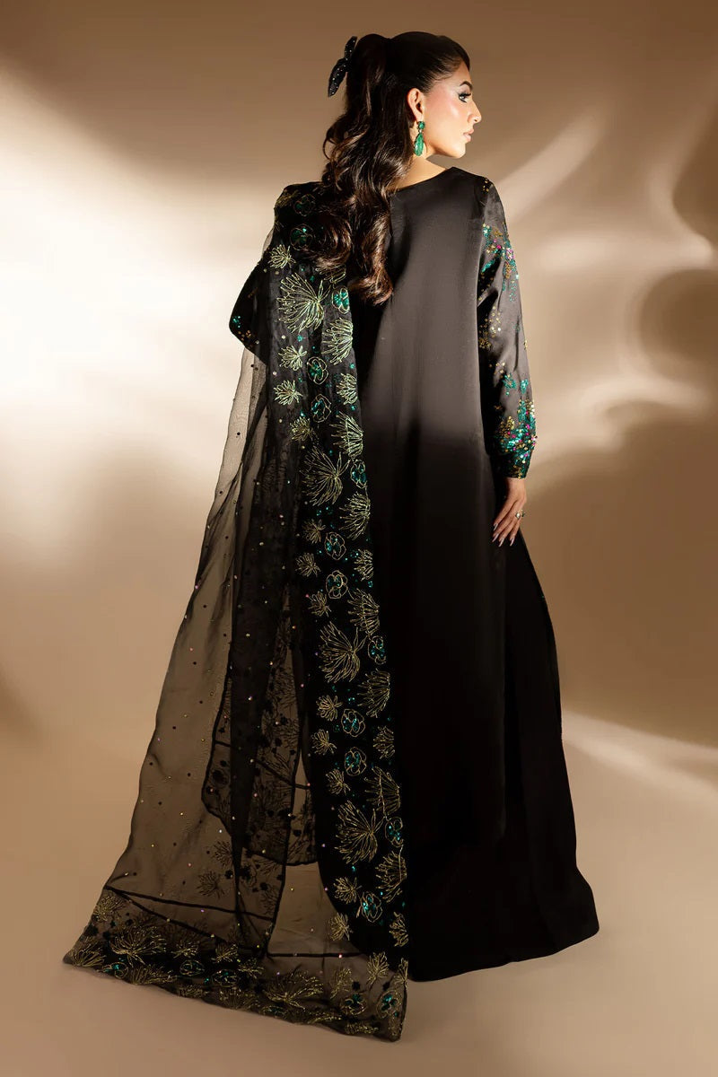 Nureh Luxury Raw Silk 3 Piece Unsticthed - Golden Star Dust