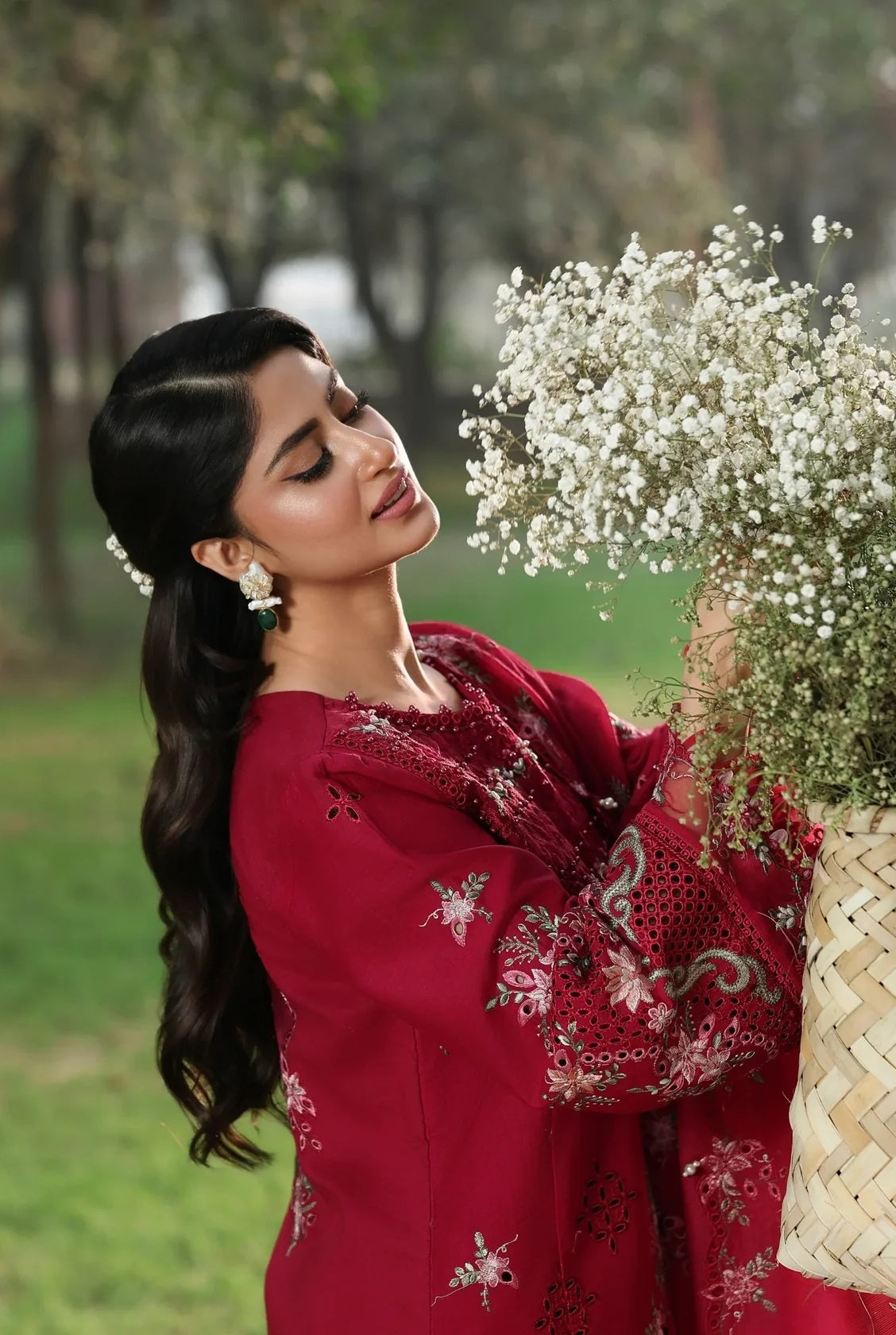 Sardinia - Luxury Lawn Embroidered Unstitched 3 Piece - FLORAL FUCHSIA